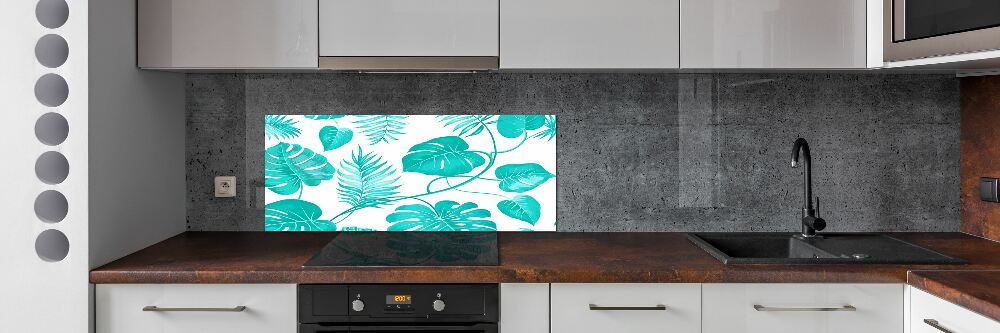 Cooker splashback Tropical leaves