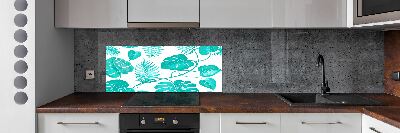 Cooker splashback Tropical leaves