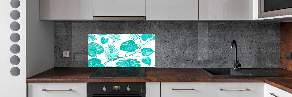 Cooker splashback Tropical leaves