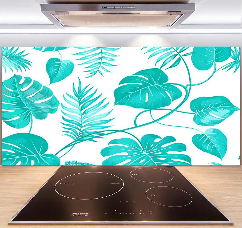 Cooker splashback Tropical leaves