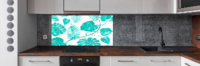 Cooker splashback Tropical leaves