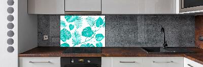 Cooker splashback Tropical leaves