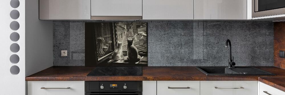 Kitchen splashback Cats by the window