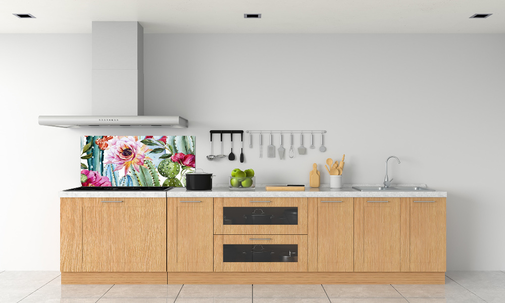 Cooker splashback Cacti and flowers