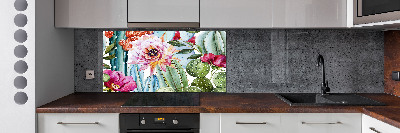 Cooker splashback Cacti and flowers