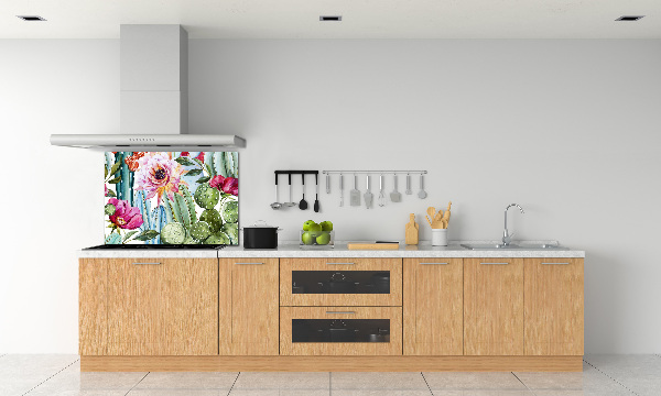 Cooker splashback Cacti and flowers