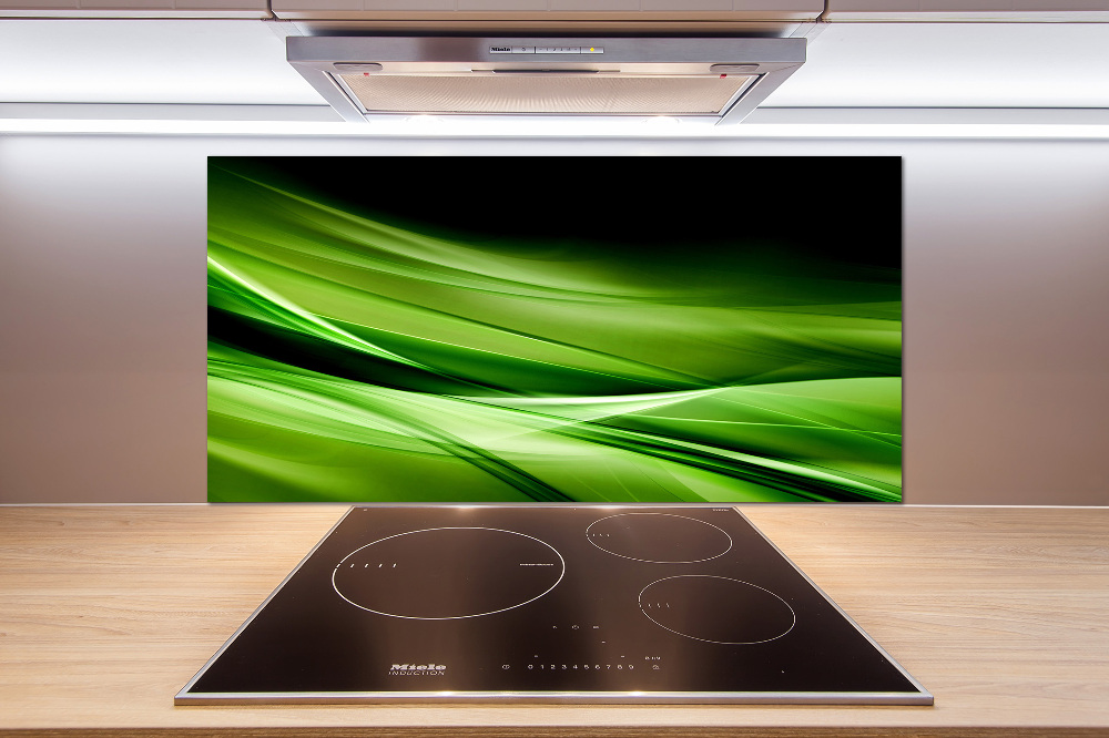 Cooker splashback Green waves