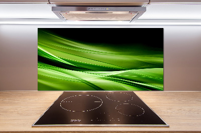 Cooker splashback Green waves