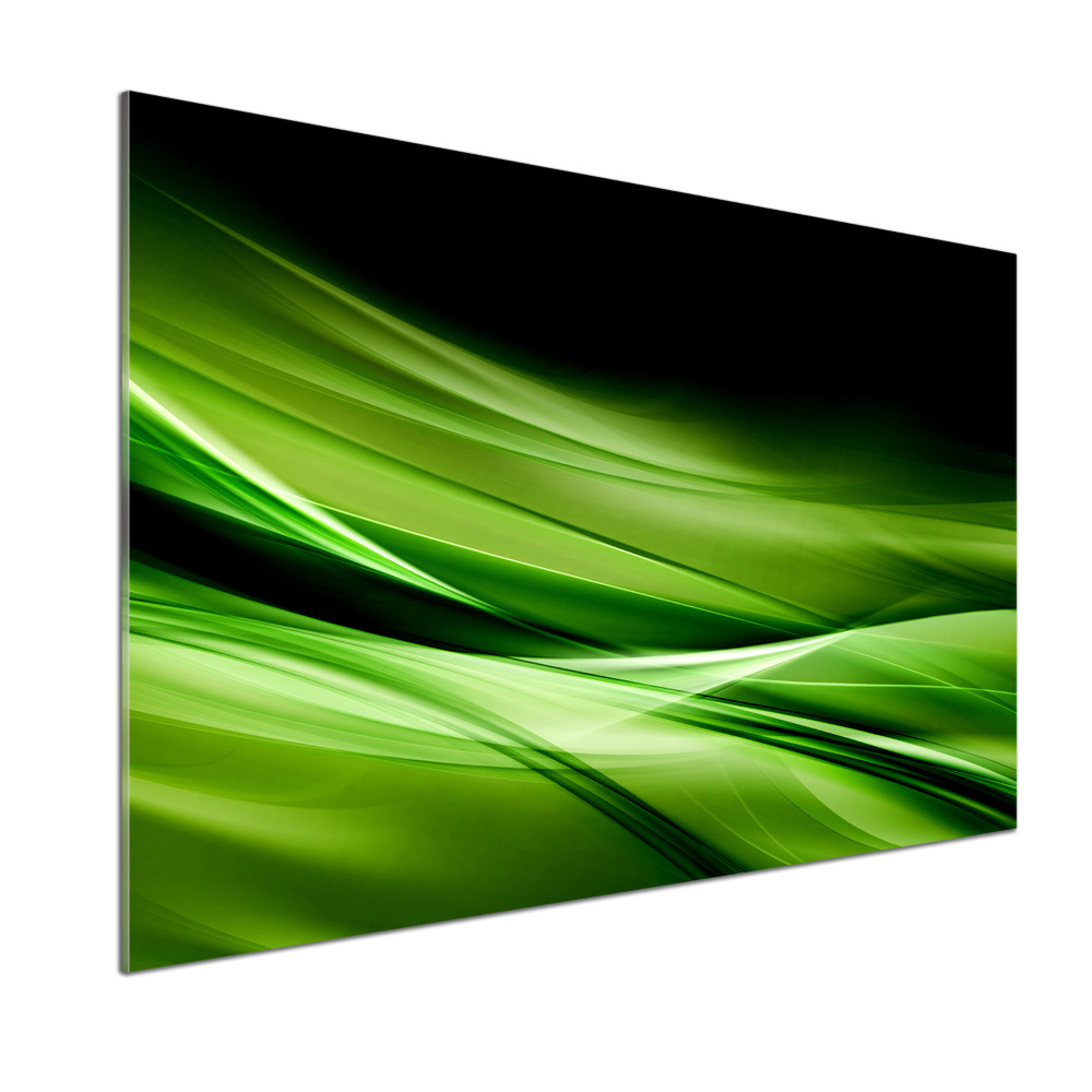 Cooker splashback Green waves