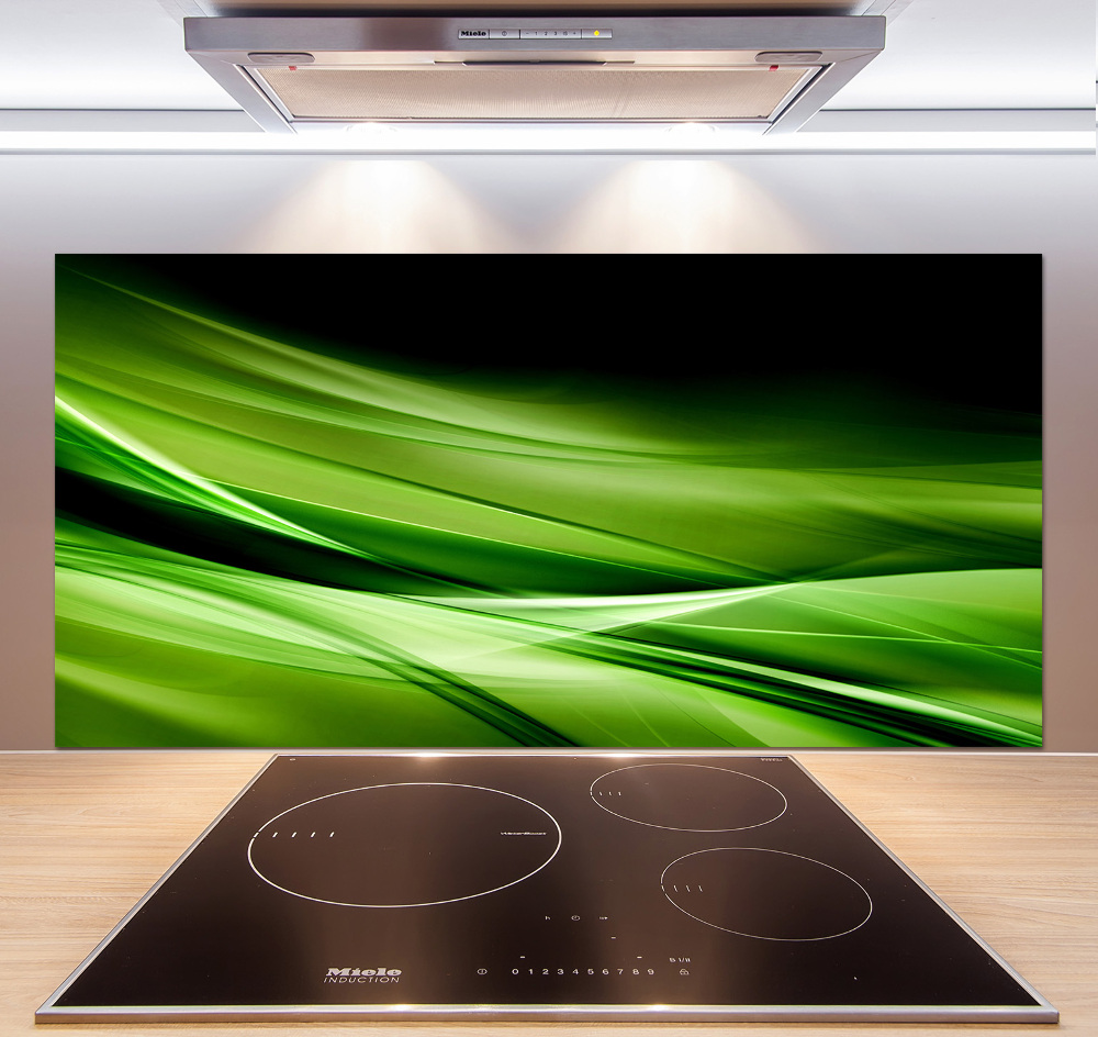 Cooker splashback Green waves