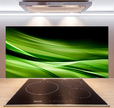 Cooker splashback Green waves