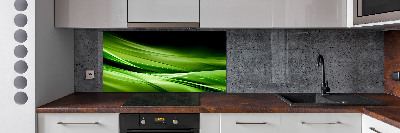 Cooker splashback Green waves