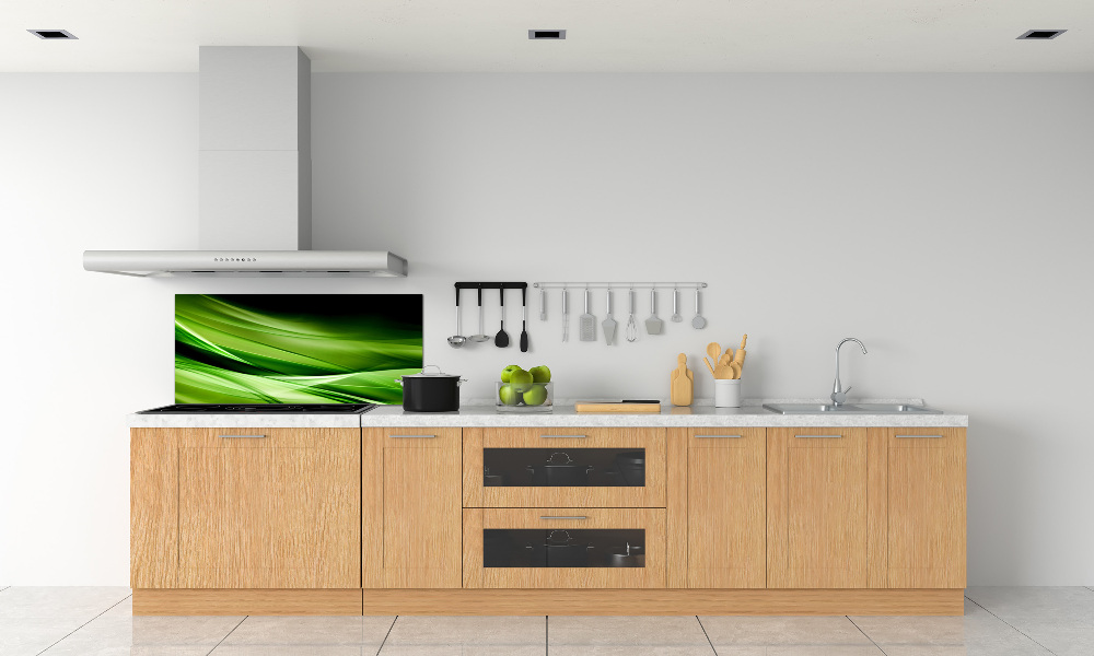 Cooker splashback Green waves