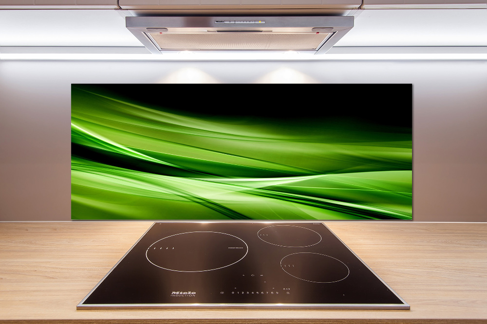 Cooker splashback Green waves