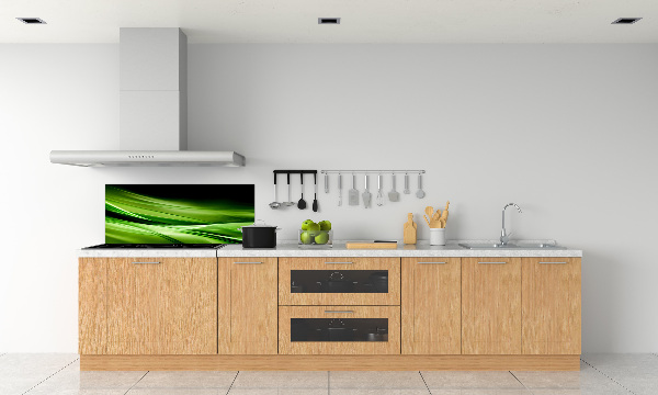 Cooker splashback Green waves