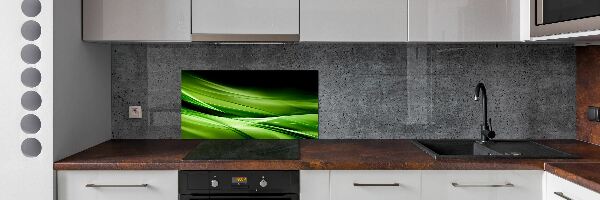 Cooker splashback Green waves