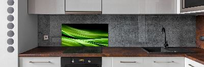 Cooker splashback Green waves