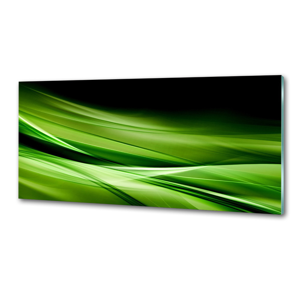 Cooker splashback Green waves