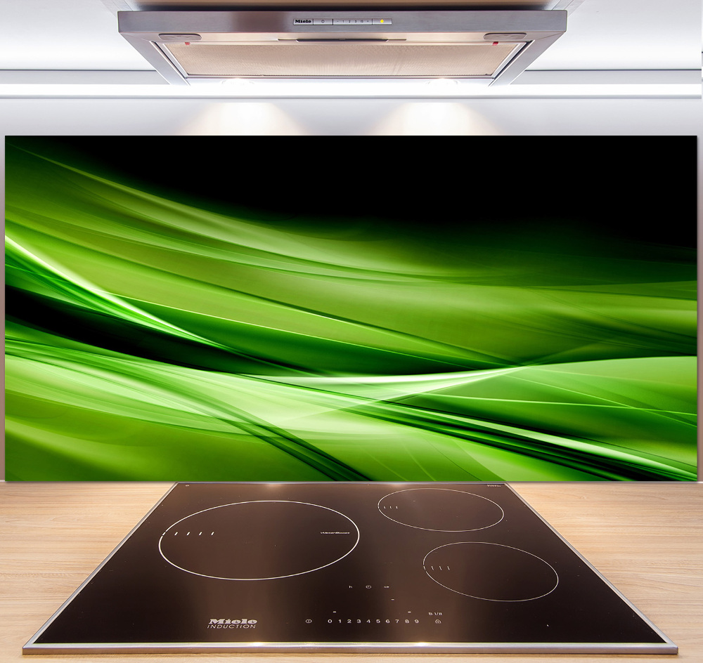 Cooker splashback Green waves