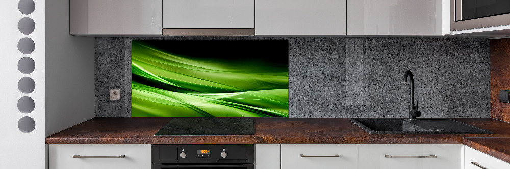 Cooker splashback Green waves