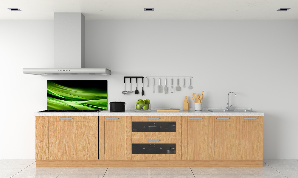 Cooker splashback Green waves