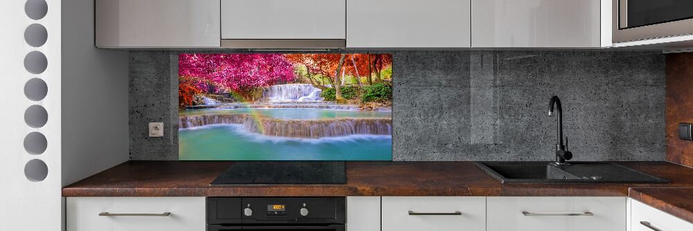 Hob splashback Waterfall in the forest