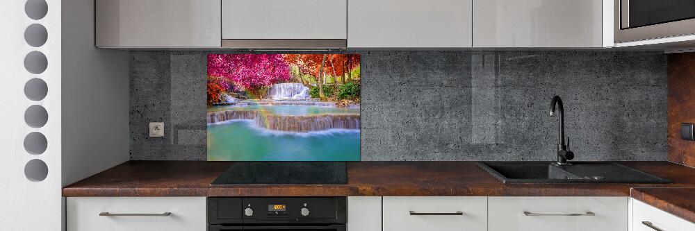 Hob splashback Waterfall in the forest