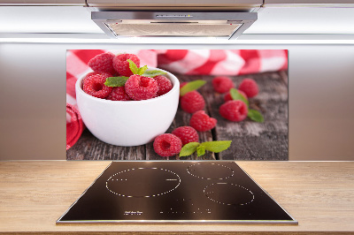 Cooker splashback Raspberries in a bowl