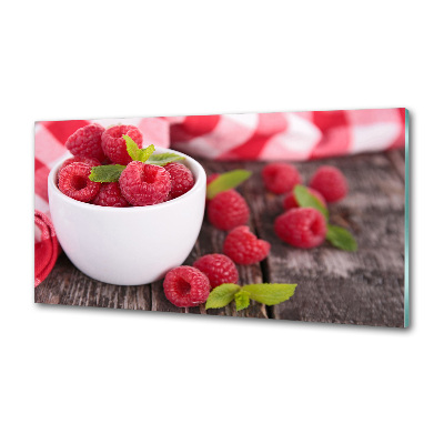 Cooker splashback Raspberries in a bowl