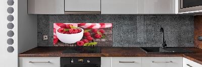 Cooker splashback Raspberries in a bowl