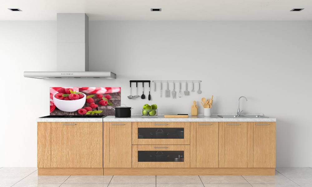 Cooker splashback Raspberries in a bowl