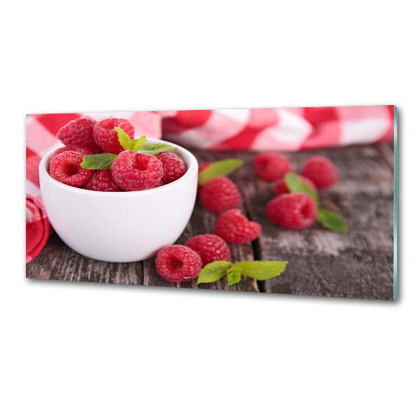 Cooker splashback Raspberries in a bowl