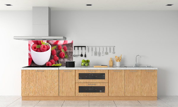 Cooker splashback Raspberries in a bowl