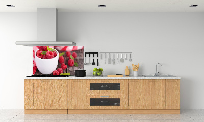 Cooker splashback Raspberries in a bowl