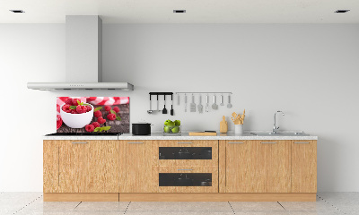 Cooker splashback Raspberries in a bowl