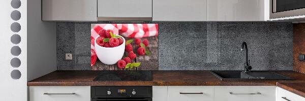 Cooker splashback Raspberries in a bowl