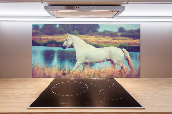 Splashback panel for kitchen White horse lake