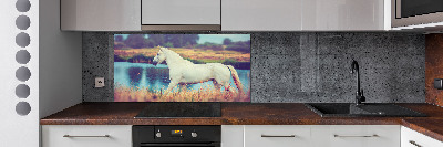 Splashback panel for kitchen White horse lake