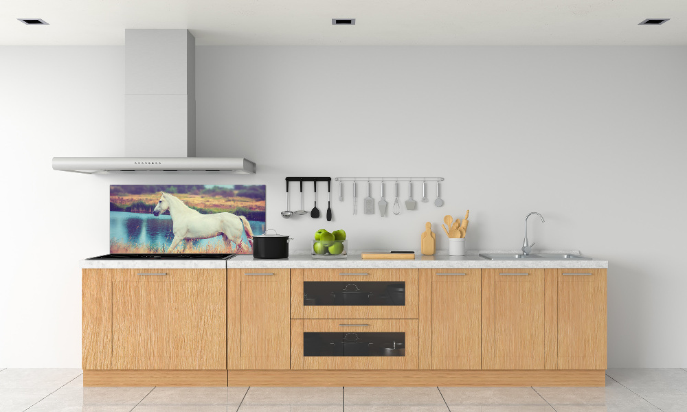 Splashback panel for kitchen White horse lake