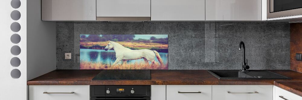 Splashback panel for kitchen White horse lake