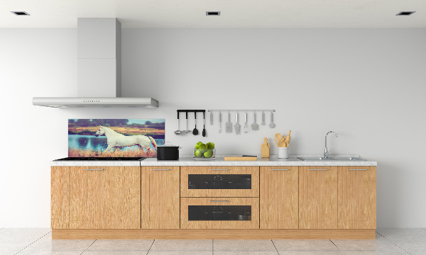 Splashback panel for kitchen White horse lake