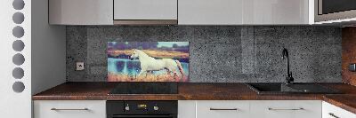 Splashback panel for kitchen White horse lake