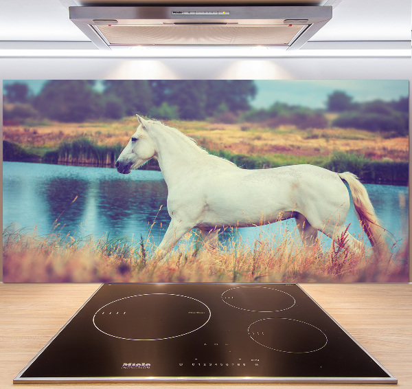 Splashback panel for kitchen White horse lake