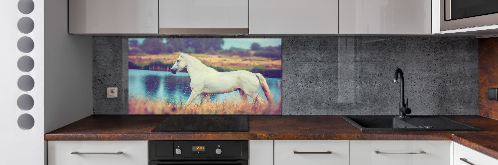 Splashback panel for kitchen White horse lake