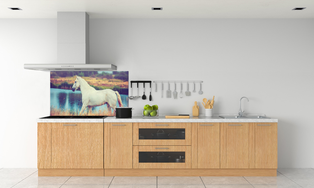 Splashback panel for kitchen White horse lake