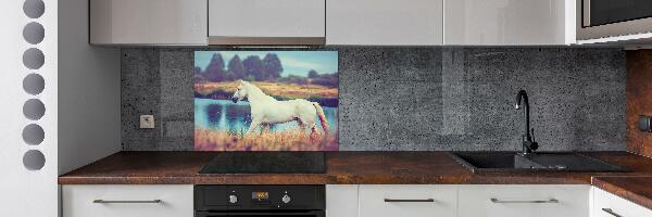 Splashback panel for kitchen White horse lake