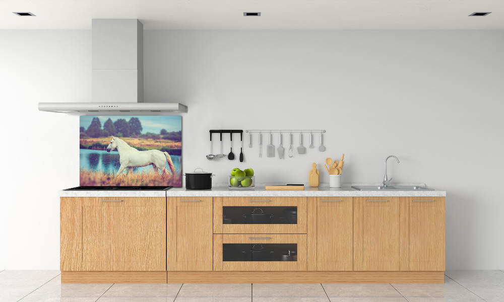 Splashback panel for kitchen White horse lake