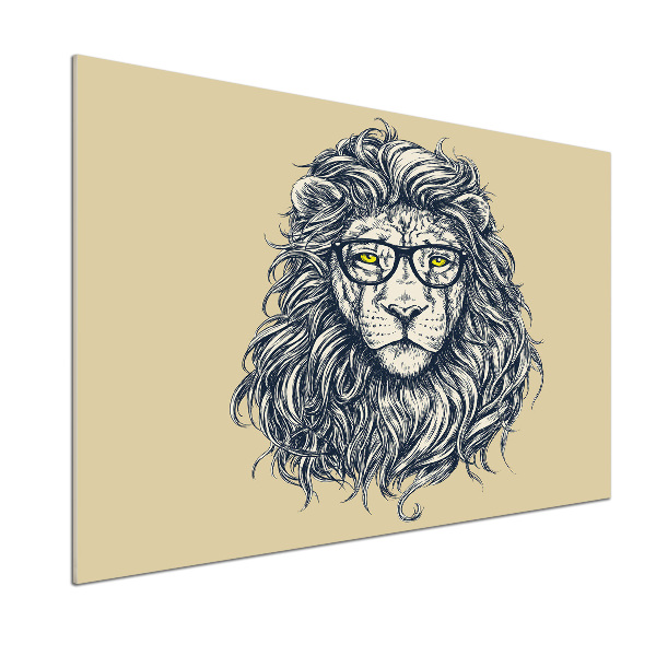 Splashback panel for kitchen Hipster lion