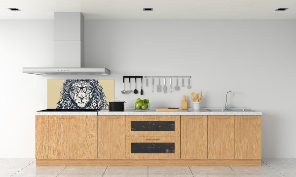 Splashback panel for kitchen Hipster lion