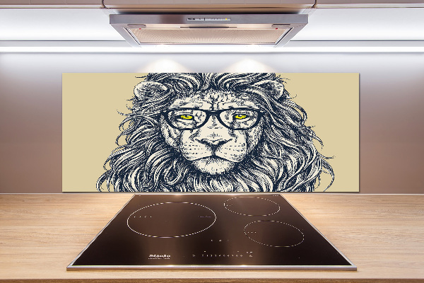 Splashback panel for kitchen Hipster lion